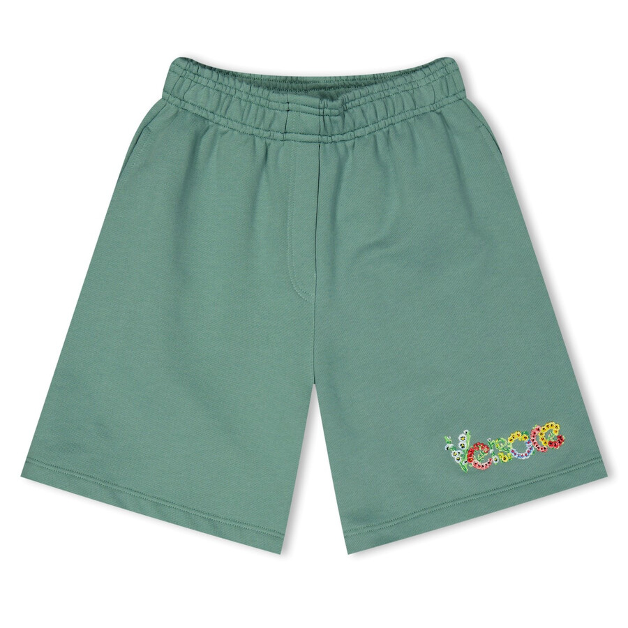 Kids Floral Logo Cotton Shorts