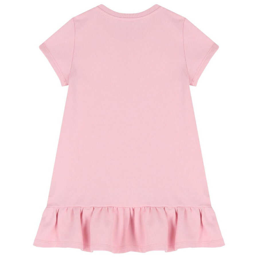 Young Versace Kids Logo Print Cotton Dress In Pink/blue/white