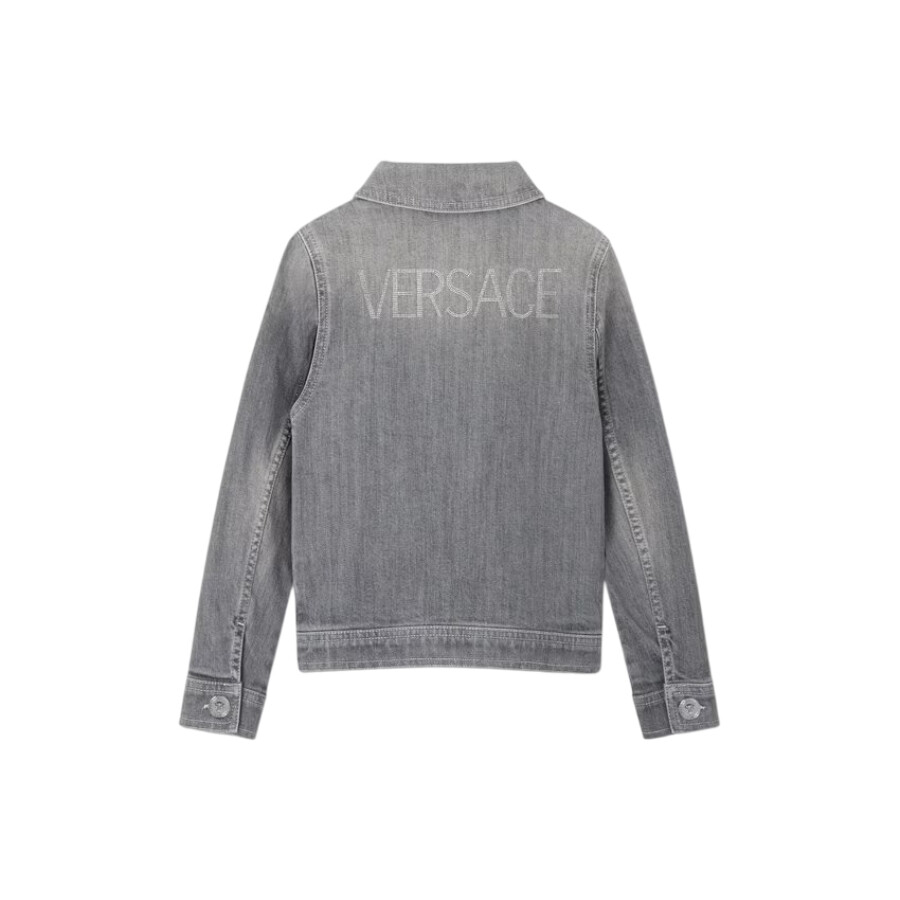 Young Versace Kids Pointed Collar Denim Jacket