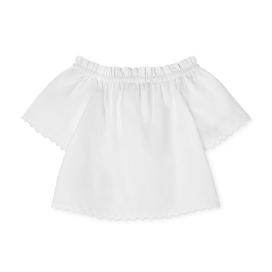 Young Versace Kids Sangallo Embroidered Cotton Shirt In White