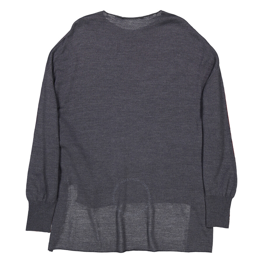 Y's Two-tone Wool Blend Fine-knit Jumper In Red