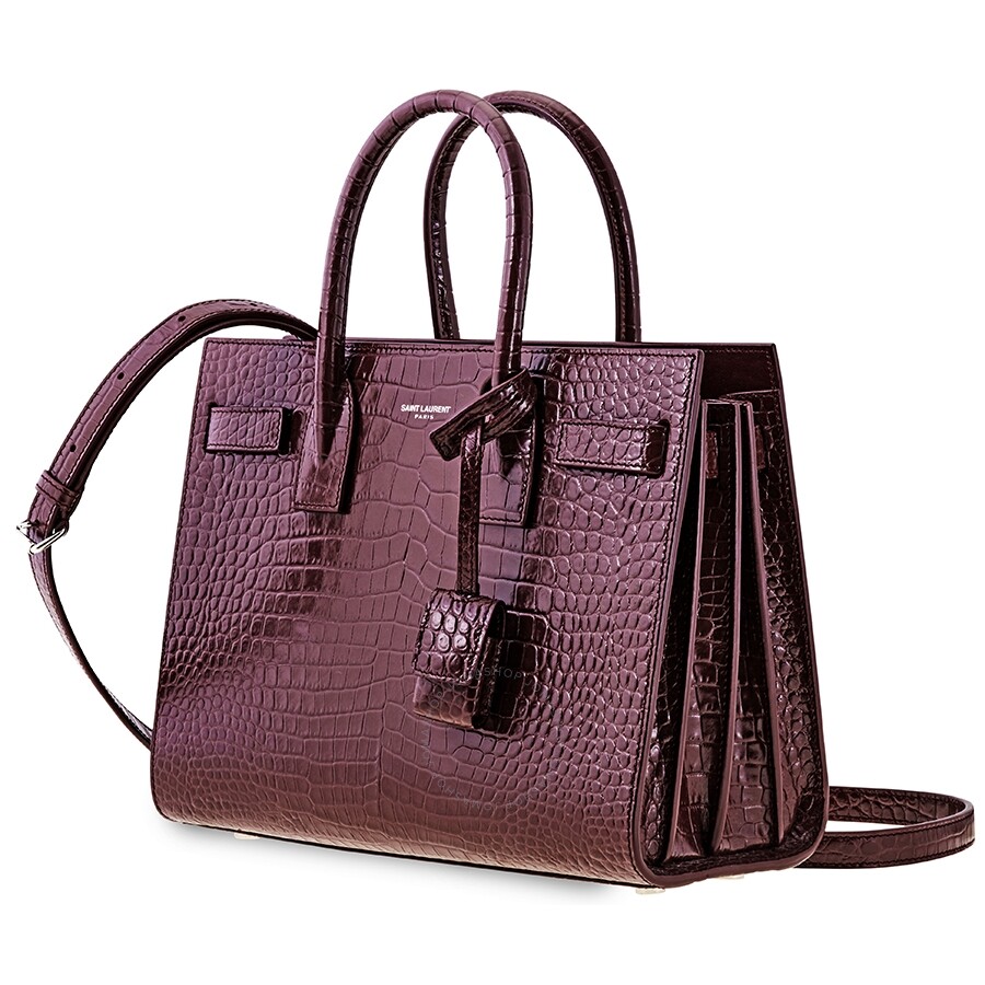 Ysl Las Flat Crossbody Bag New Sdj Burgundy Sl Nsdj Bb Carryall Croco