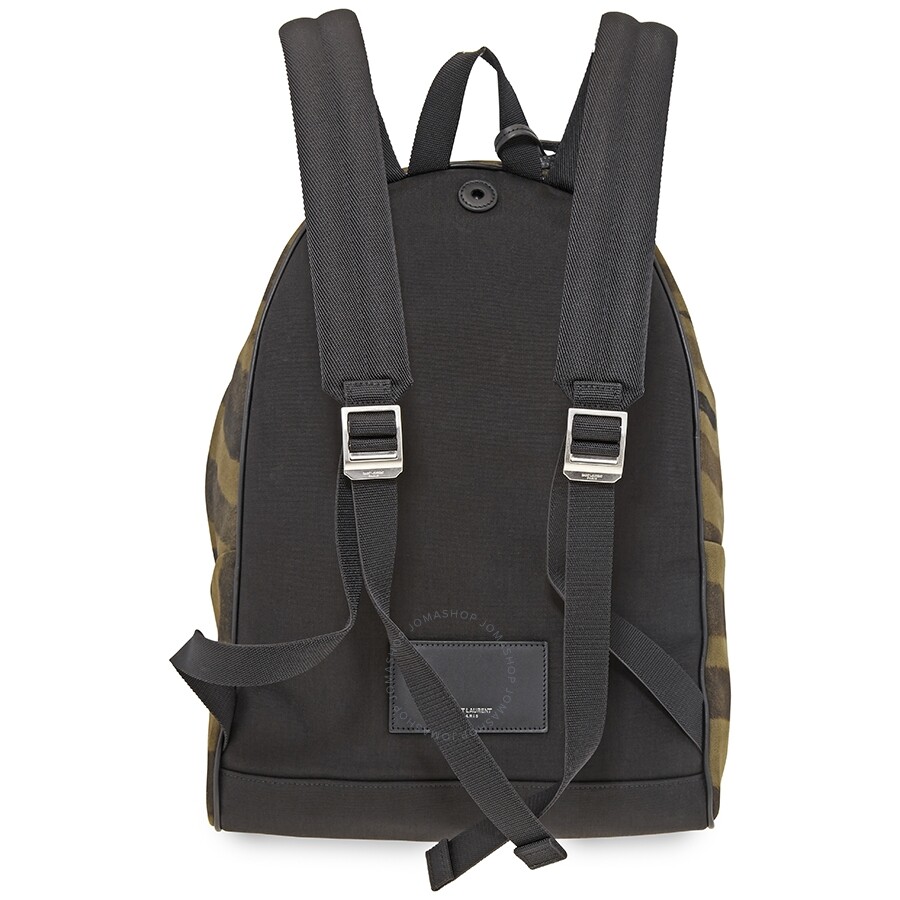 Saint Laurent Men's Backpack City Dark Green W Check YSL Handbags