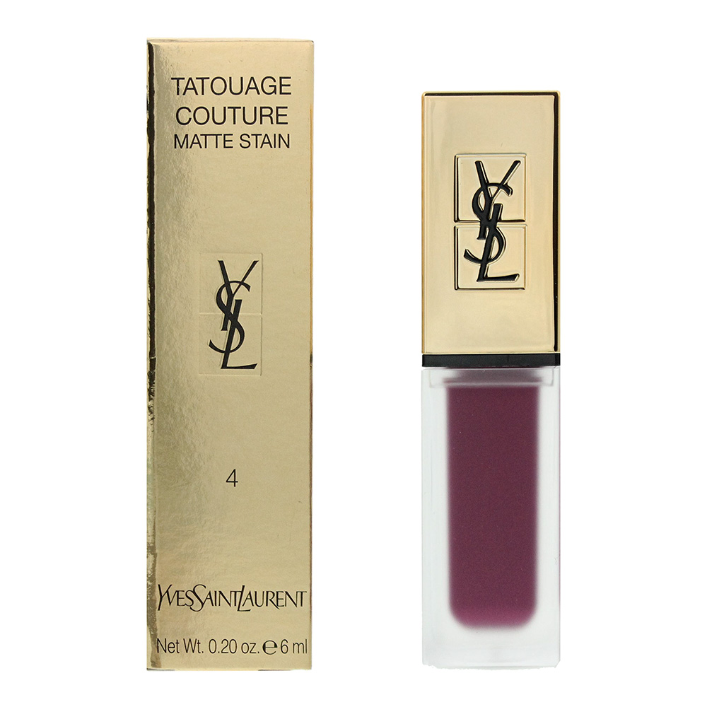 Saint Laurent Yves  Ladies Tatouage Couture Liquid Lipstick 0.2 oz N4 Purple Identity Makeup 36142717 In ["purple"]