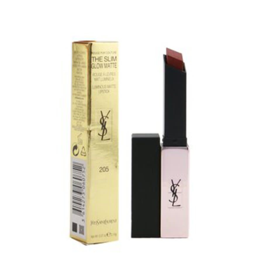 Saint Laurent Yves  Rouge Pur Couture The Slim Glow Matte 0.07 oz # 205 Secret Rosewood Makeup 361427 In Pink