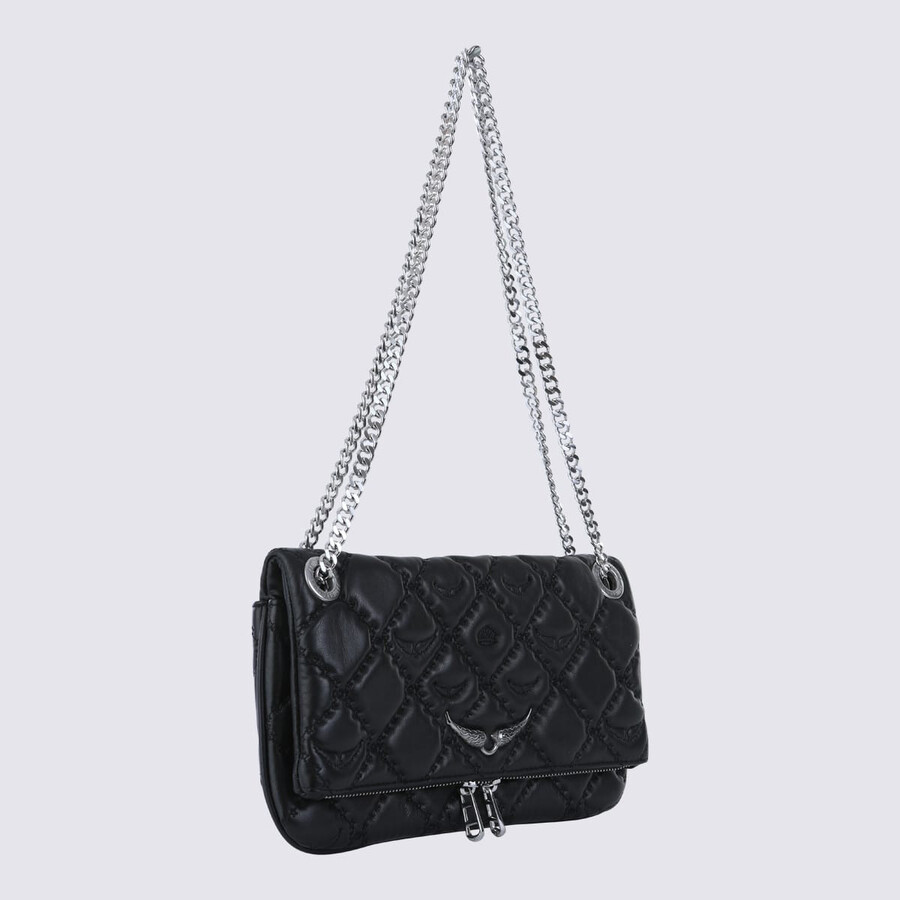 Zadig & Voltaire Black Leather Rock Ii Shoulder Bag In Black