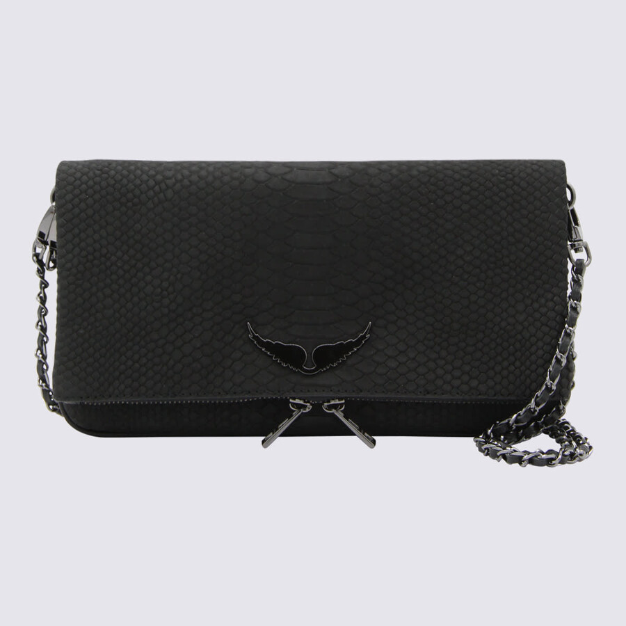 Zadig & Voltaire Black Leather Rock Soft Savage Shoulder Bag In Black