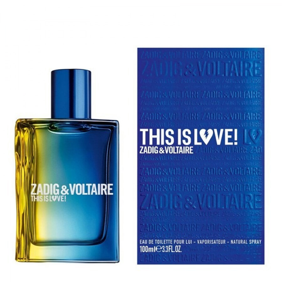 Zadig & Voltaire Men's This Is Love! Edt 3.4 oz Fragrances 3423473060857 In Transparent