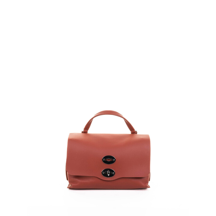 Zanellato Postina Saeta S Leather Handbag With Shoulder Strap In Orange
