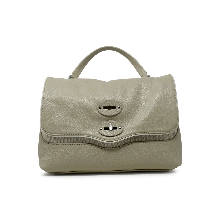 Zanellato 069200-1950000-z0171 Beige Sporcato Postina Raquet Club S Leather Handbag In Green