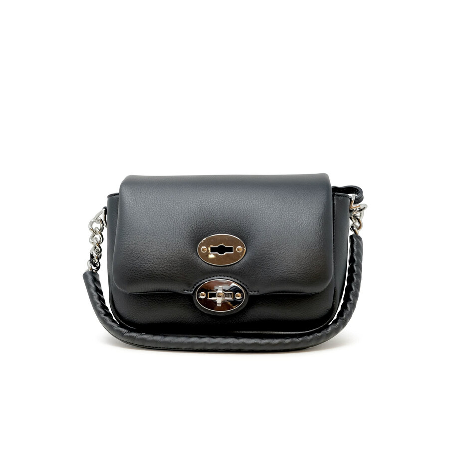 Zanellato Black Postina Ella Piuma Chain Leather Bag