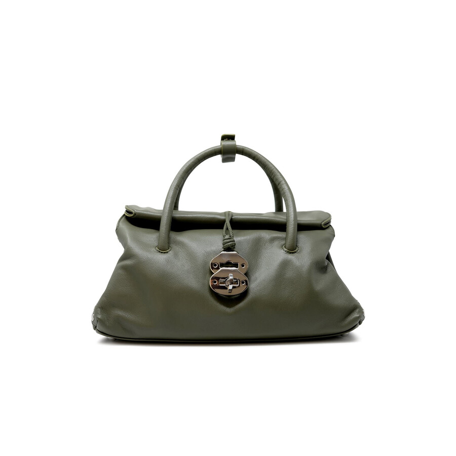 Zanellato Green Olivona Leather Dotta Saeta Baby Handbag