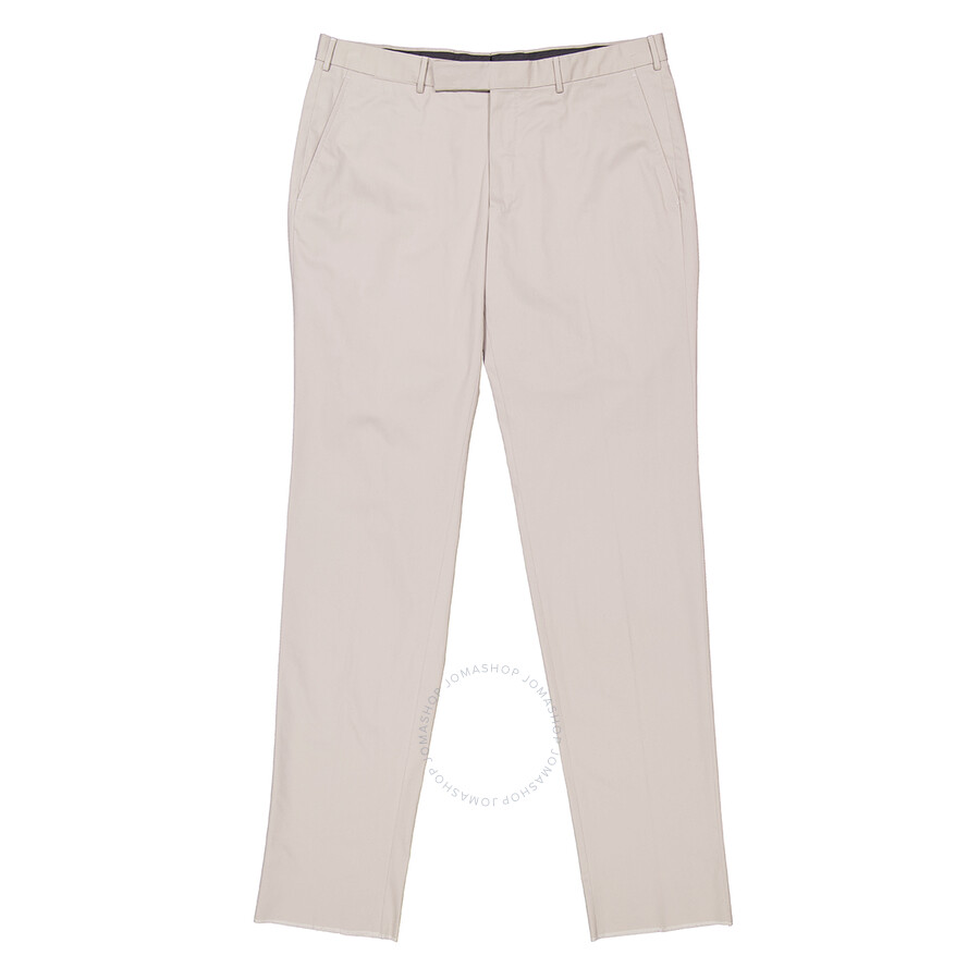 Zegna Beige Slim-fit Long Formal Trousers In Neutral