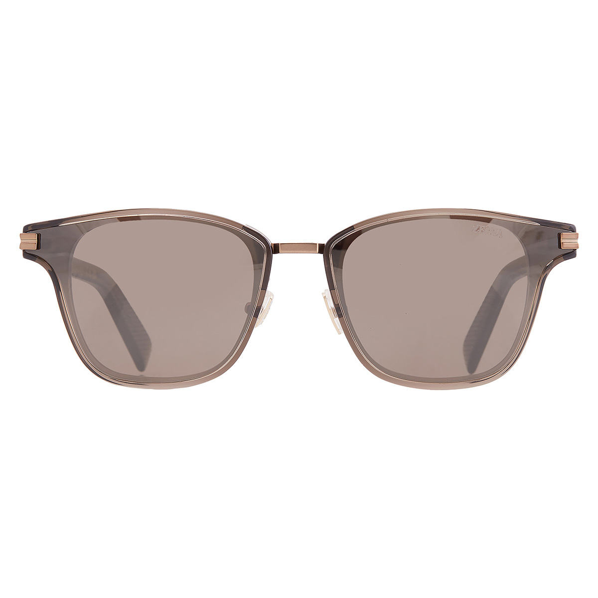 Zegna Brown Mirror Square Men's Sunglasses EZ0264-K 51G 66
