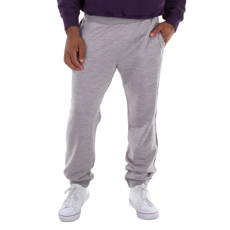 Light Grey Cotton-Blend Joggers, Size X-Large