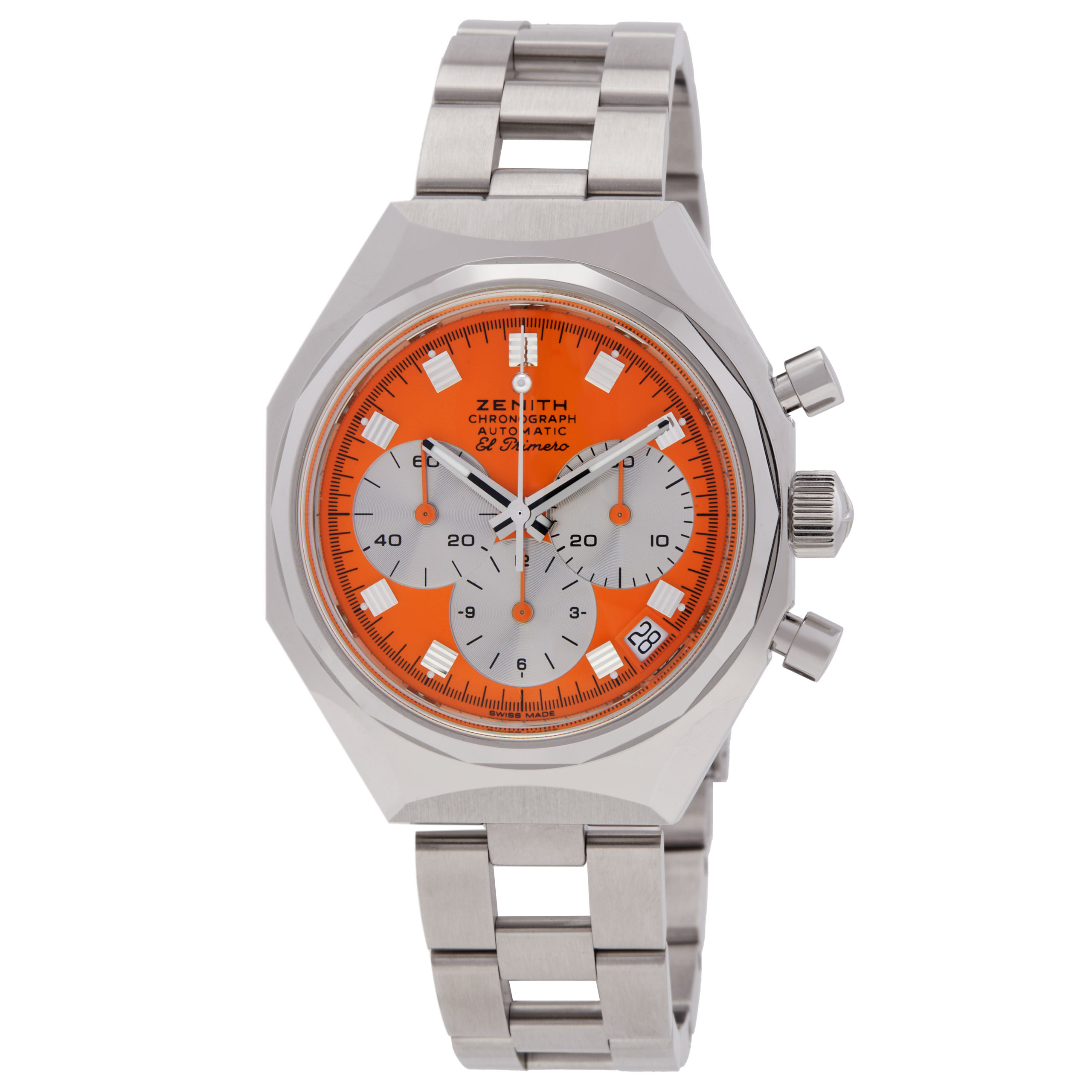 Defy Chronograph Automatic Orange Dial Watch