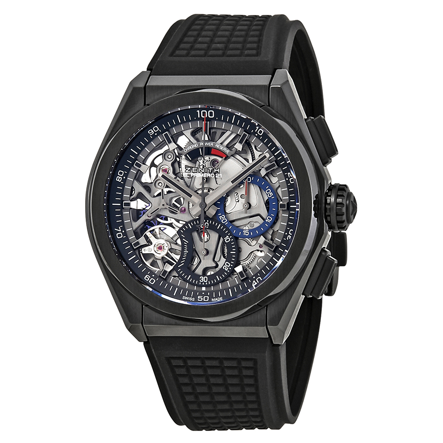 Zenith Defy El Primero 21 Skeleton Dial Automatic Men's Rubber Watch 49.9000.9004/78.R782