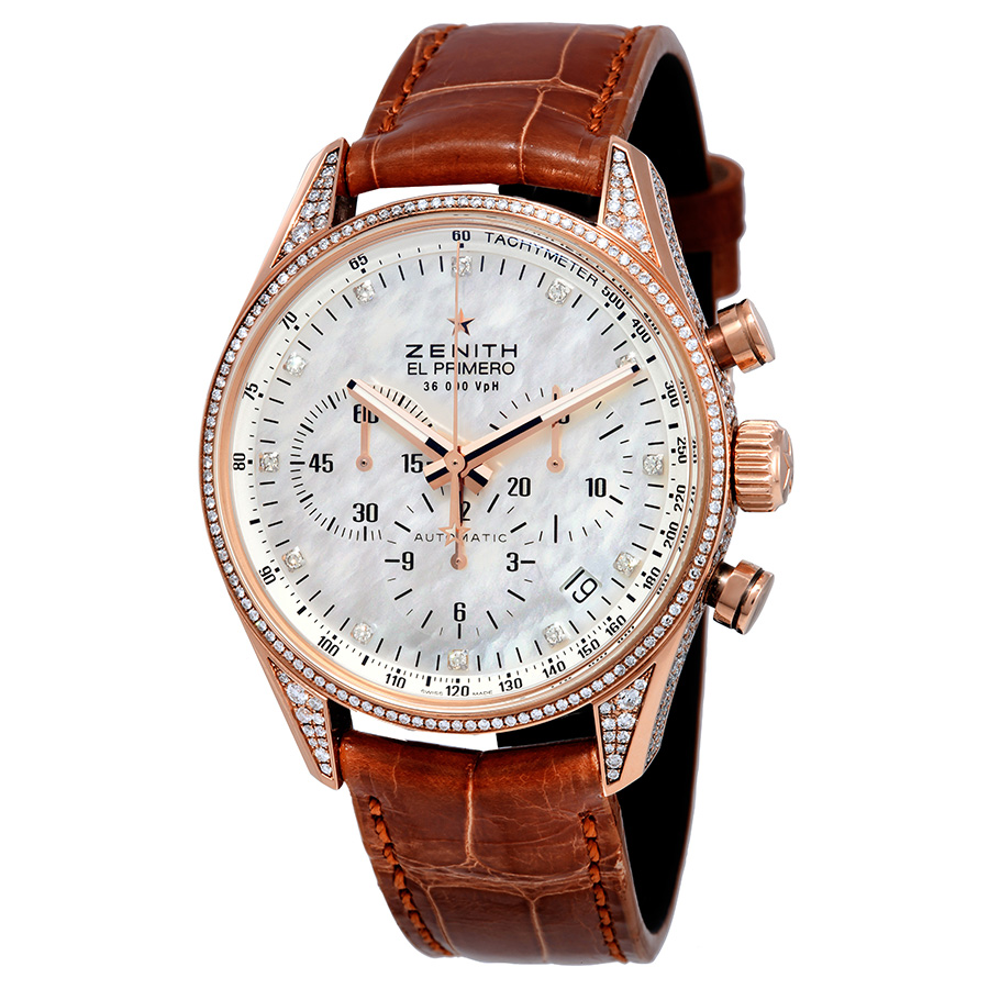 Zenith El Primero 18kt Rose Gold Automatic Chronograph Ladies Watch 22.2151.400/81.C709