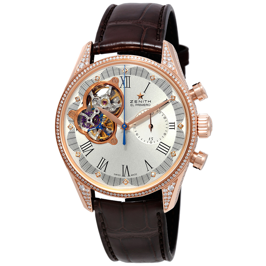 Zenith El Primero Chronomaster Silver Cut-Out Dial Diamond Ladies Watch 222151406201C713