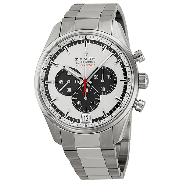 Zenith El Primero Striking 10th Silver Dial Chronograph Stainless Steel Men's Watch 032043405201M2040