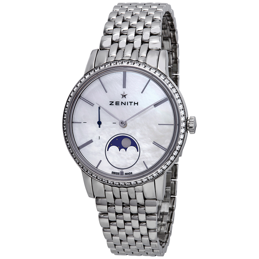 Zenith Elite Automatic White Mother of Pearl Dial Ladies Watch 16.2320.692/80.M2320