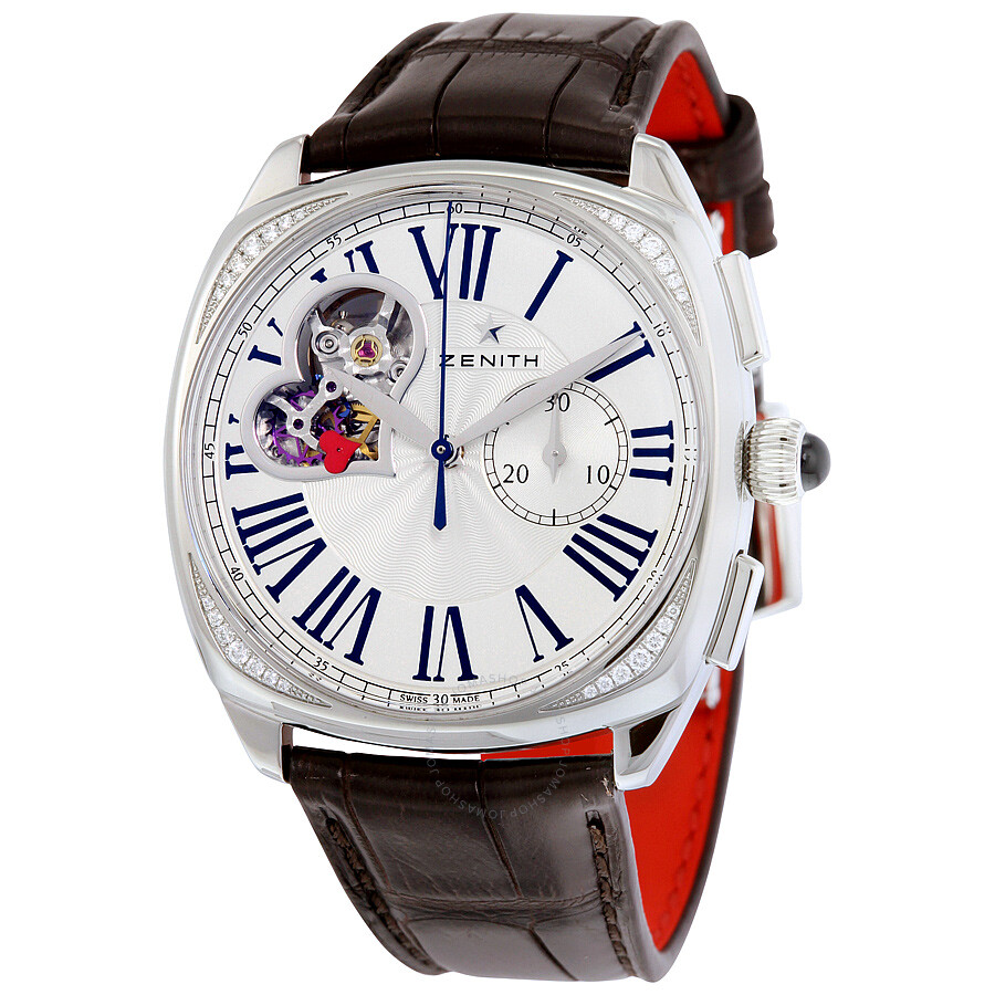 【残りわずか】 Dial Silver Open Star Heritage Zenith Brown Ladies Leather デュエルマスターズ