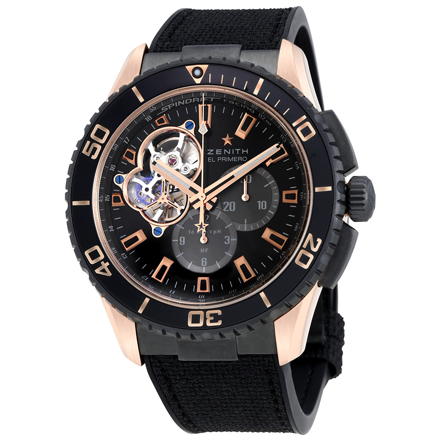 Zenith Stratos Spindrift Carbon Fiber Dial Chronograph Men's Watch 862060406121R573