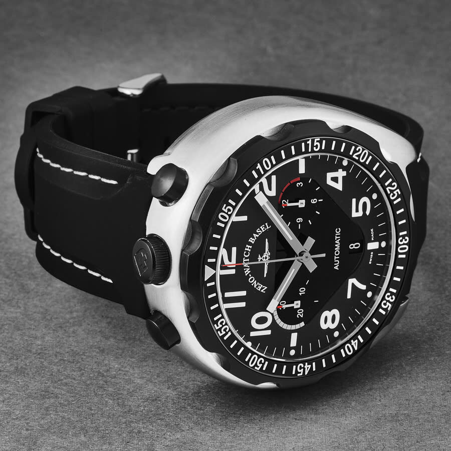 Shop Zeno Pilot Bulhed Chronograph Automatic Black Dial Men's Watch 6528-thd-a1 In Black / Skeleton