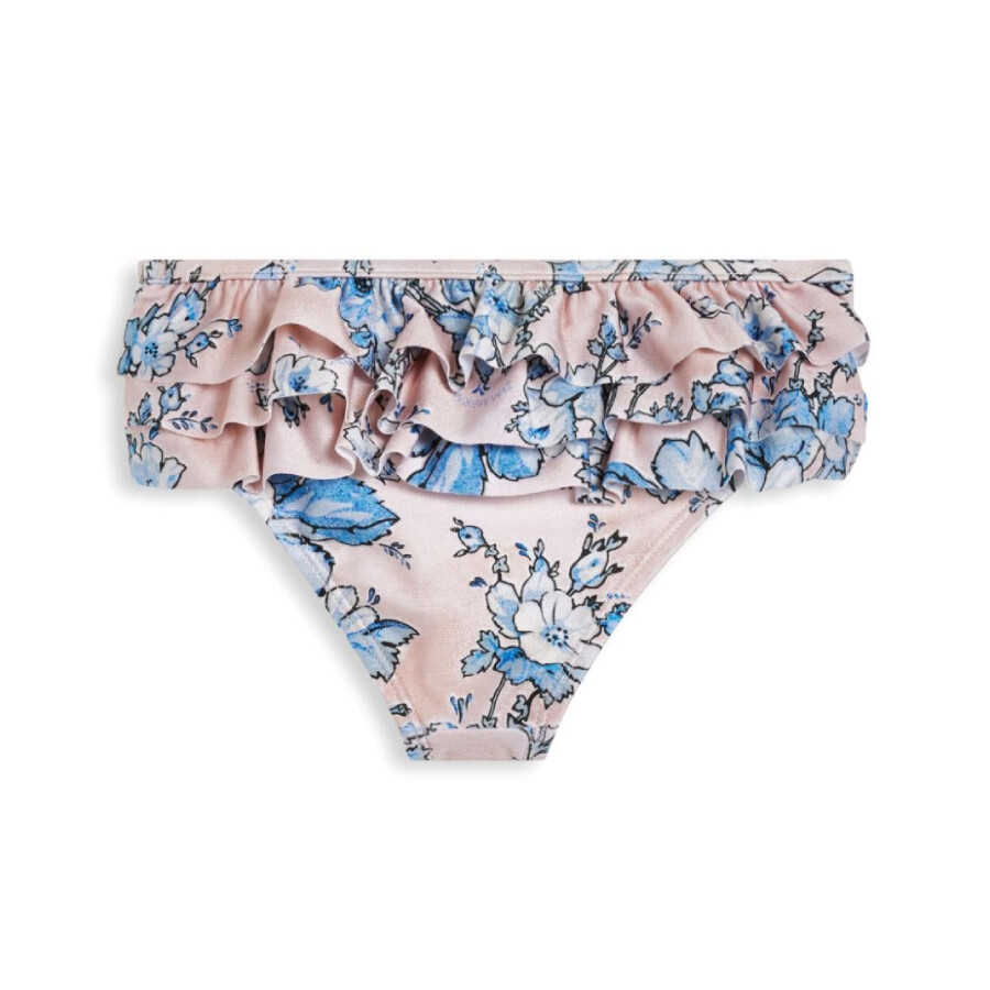 Zimmermann All-over Floral Print Bikini Bottoms In Blue/orange