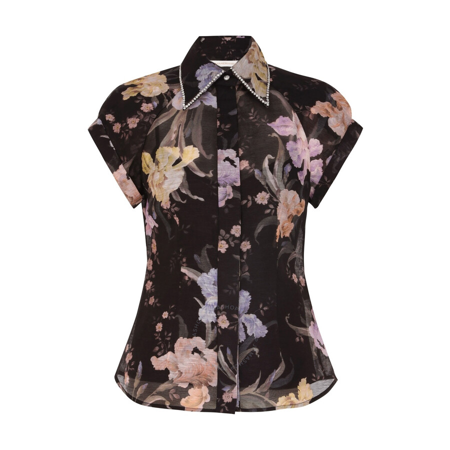 Zimmermann Eden Fitted Blouse In Iris Sherbet