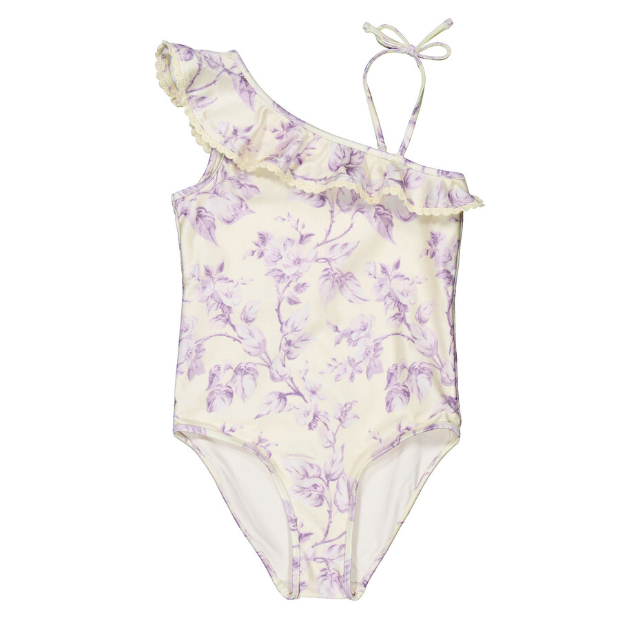 Girls All-Over Floral Print Swimsuits