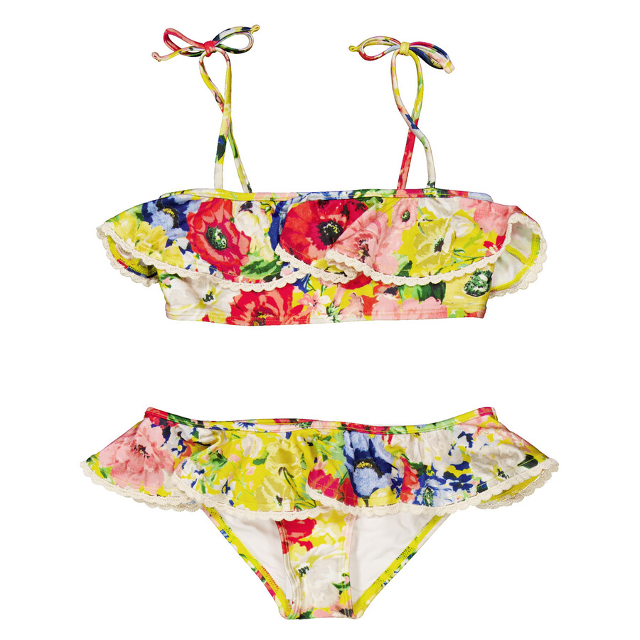 Zimmermann Alight Trim Frill Bikini In Yellow