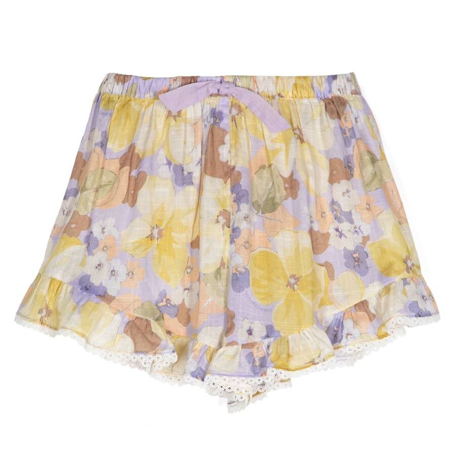Girls Pop Frill Floral Print Shorts