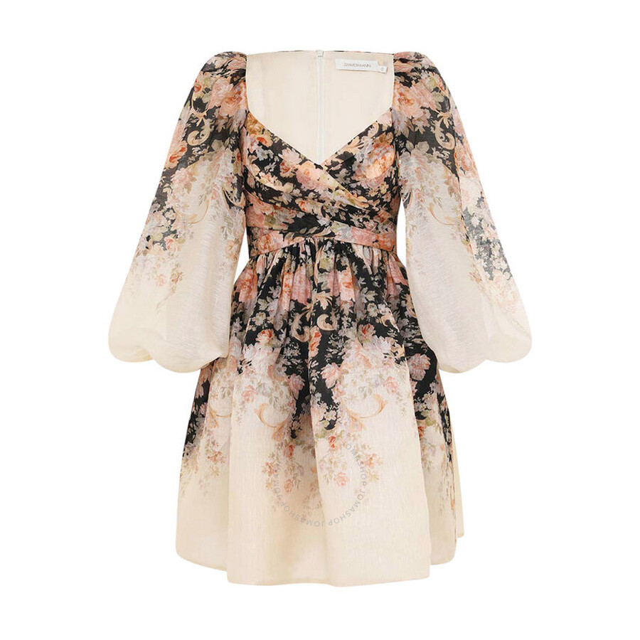Illustration Draped Mini Dress, Size 0