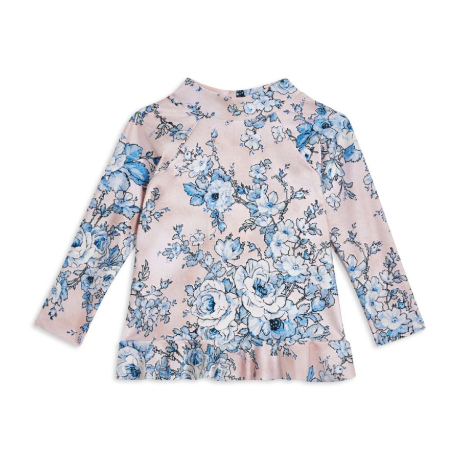 Kids All-Over Floral Print Frill Rashguard