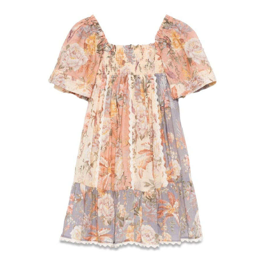 Kids Floral Print Ruffle Sleeve Dress, Size 6