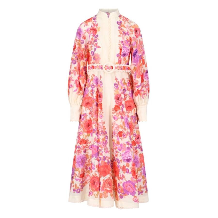 【Zimmermann】エバーリー ドレープ ボウ ミディ ドレス Everley Draped Bow Midi Dress Light Blue Watercolour Floral