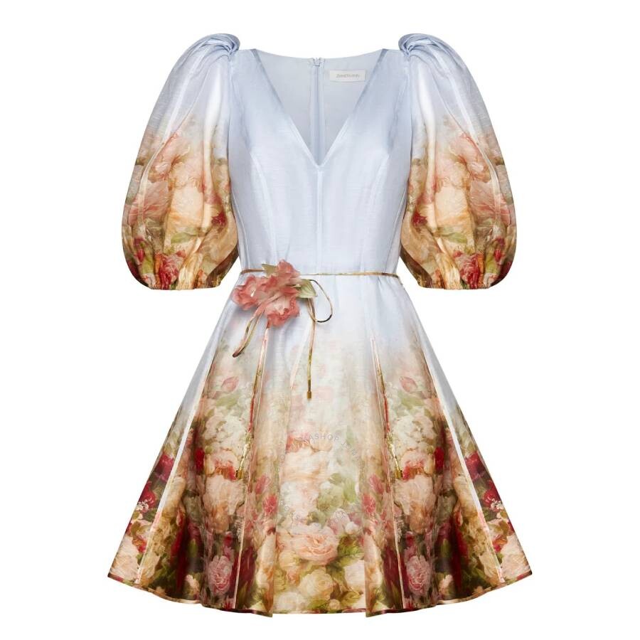 【Zimmermann】Natura Flip フローラルプリントフレアミニドレス ZIMMERMANN Natura Flip floral-print Minidress | White | FARFETCH