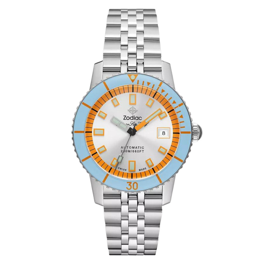 Zodiac Super Sea Wolf Compression Automatic Silver Dial Men's
