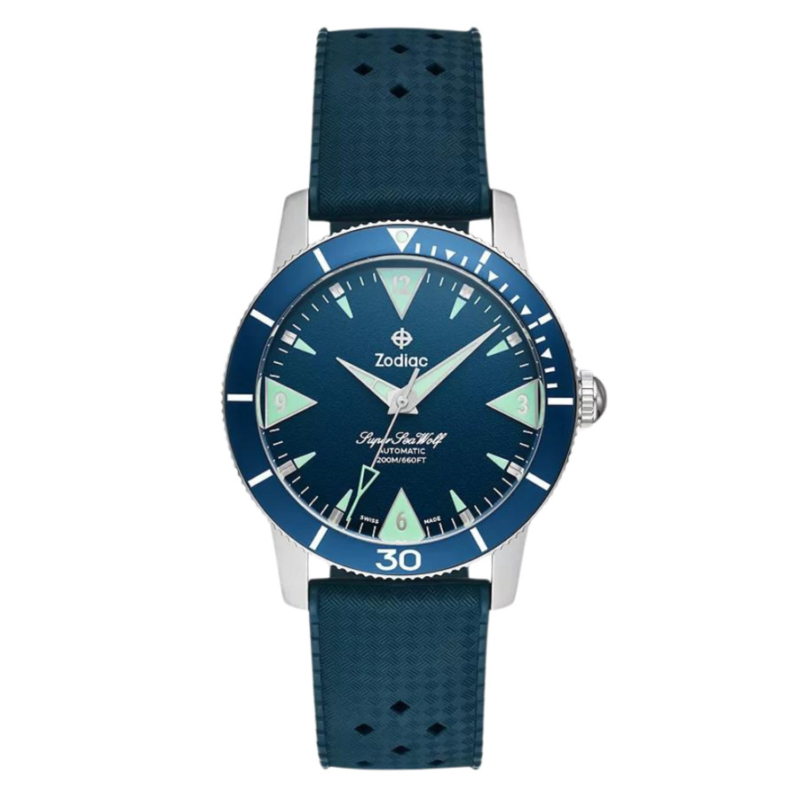 Zodiac Super Sea Wolf Skin Diver Automatic Blue Dial Men's Watch
